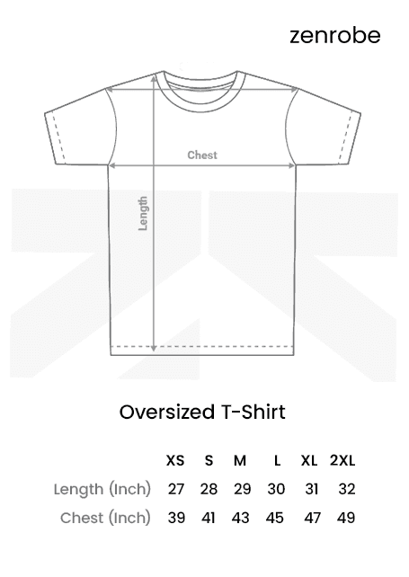 Size Chart for Oversized Tshirt
