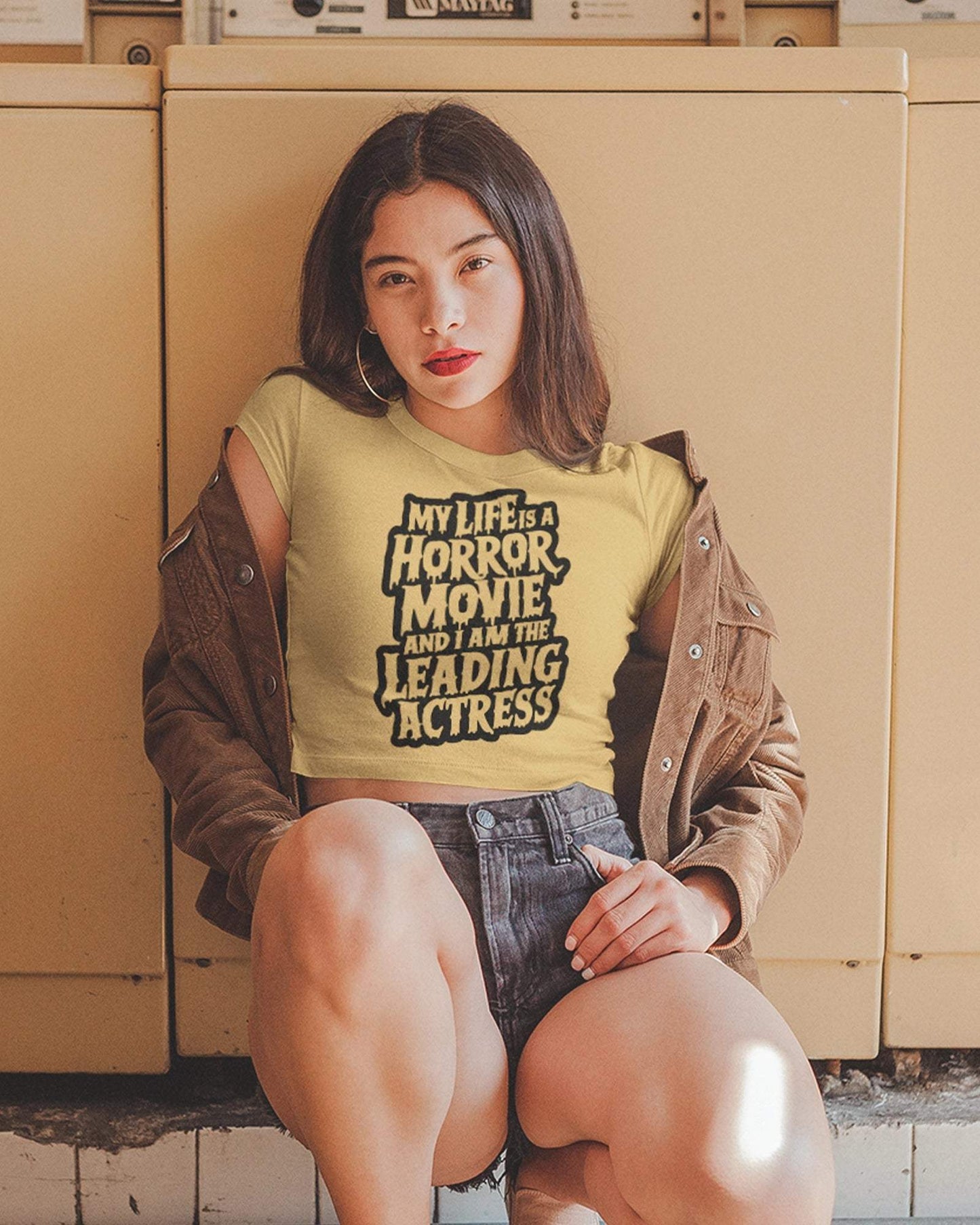 Leading Actress Women's Crop Top - zenrobe- Beige-XXL- 699.00