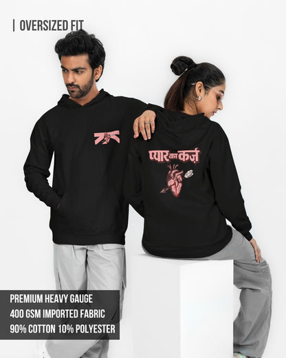 Pyar Ka Karz Unisex Oversized Hoodie Black / 3XL- Black / 3XL- 1489.00