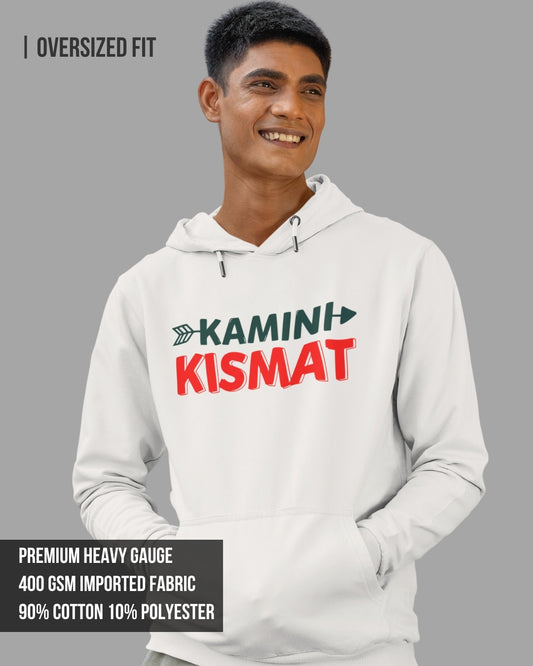 Kamini Kismat Drop Shoulder Men's Oversized Hoodie White / 3XL- White / 3XL- 1299.00