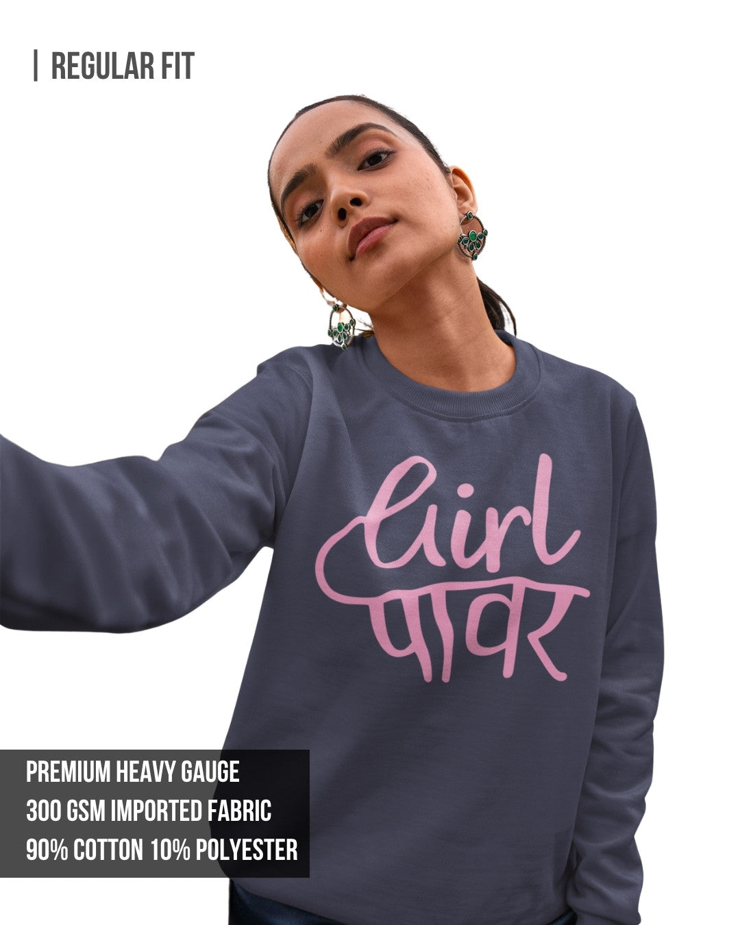 Girl Power Women's Sweatshirt Navy Blue / 3XL- Navy Blue / 3XL- 899.00