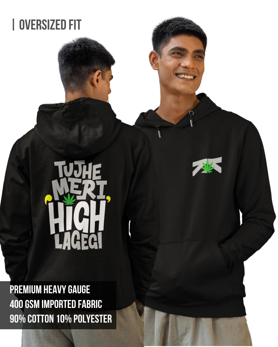 High Men's Oversized Hoodie Black / 3XL- Black / 3XL- 1489.00