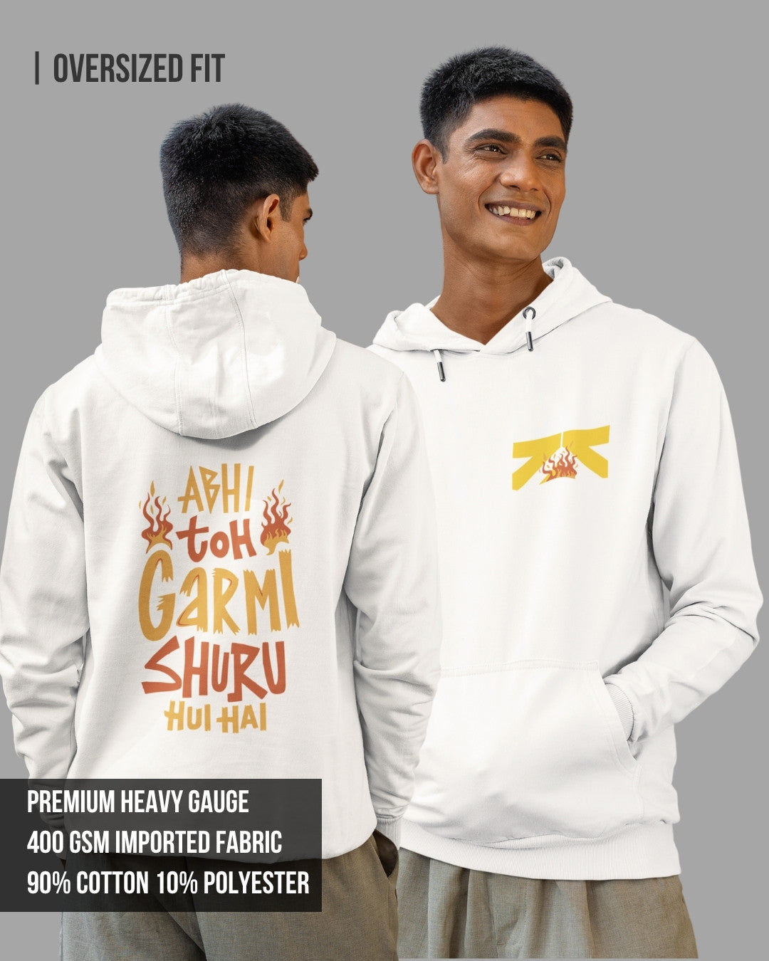 Garmi Men's Oversized Hoodie White / 3XL- White / 3XL- 1489.00