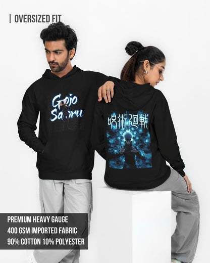 Gojo Satora | Jujutsu Kaisen Unisex Oversized Hoodie Black / 3XL- Black / 3XL- 1599.00