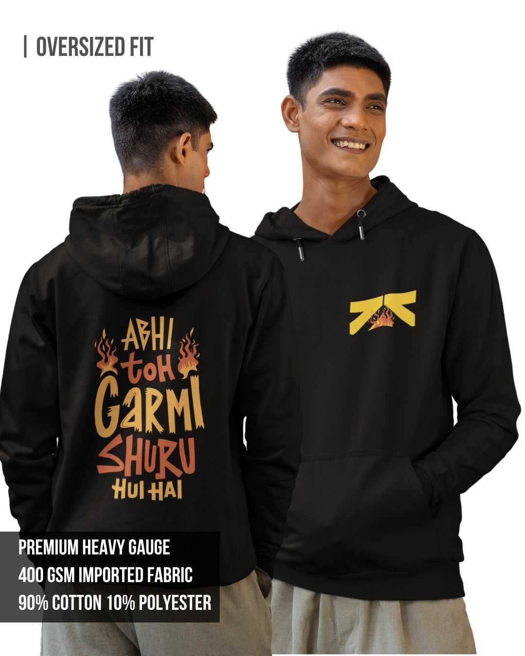 Garmi Men's Oversized Hoodie Black / 3XL- Black / 3XL- 1489.00