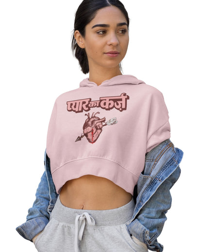 Pyar Ka Karz Crop Hoodie - -
