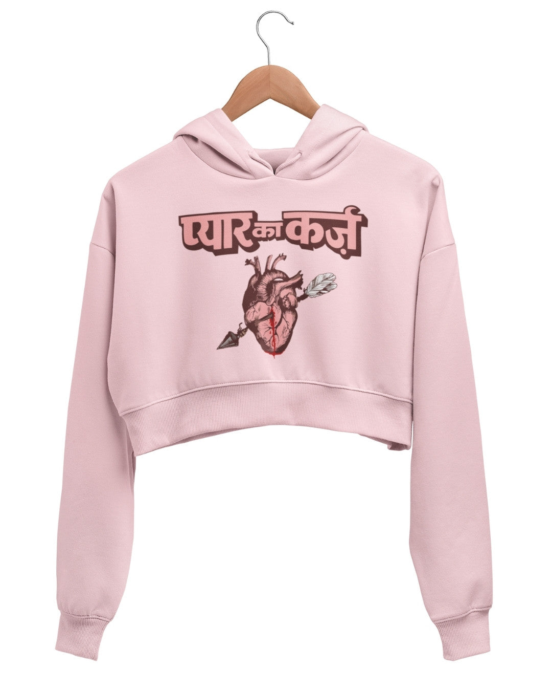 Pyar Ka Karz Crop Hoodie - -