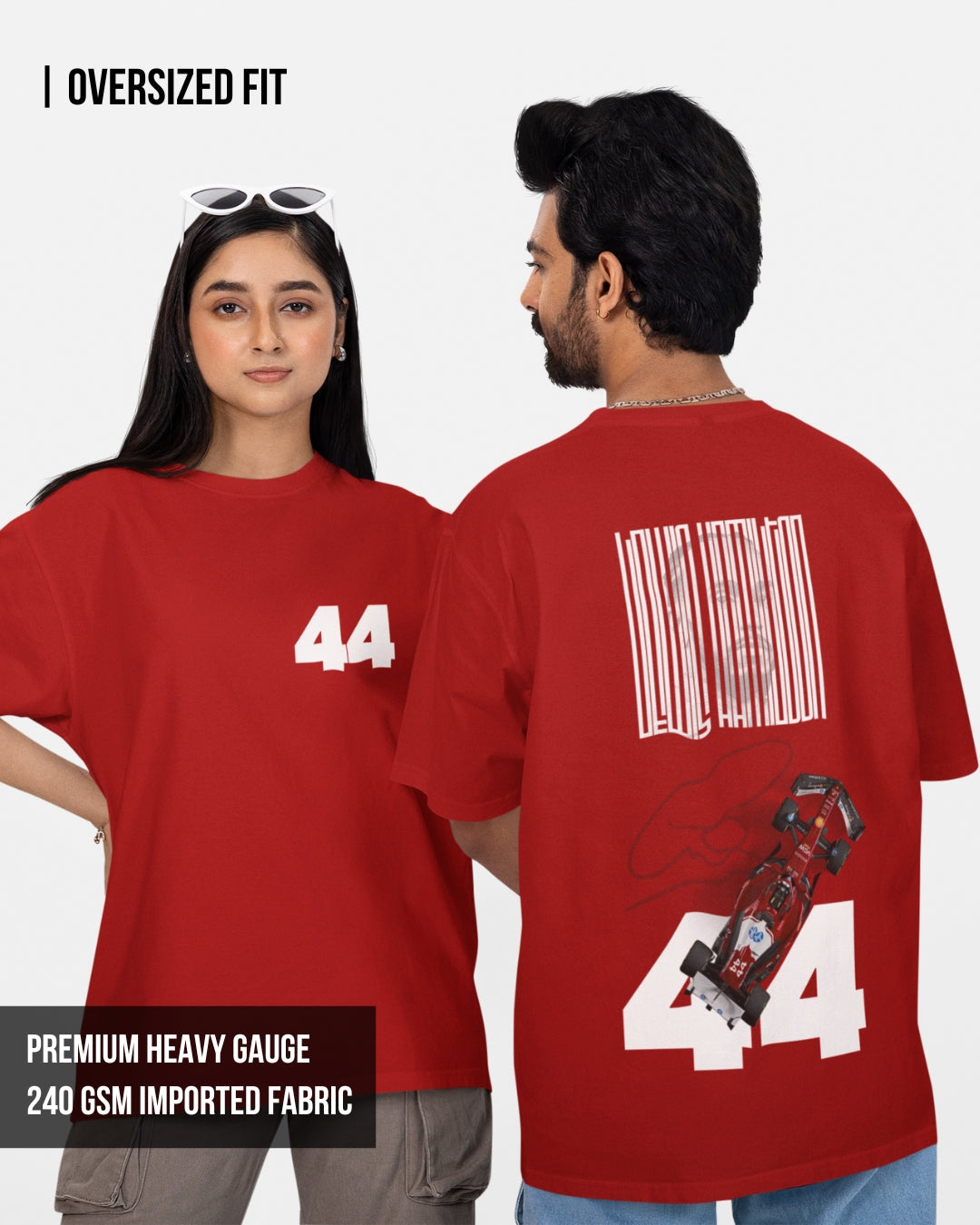 F1 Hamilton Unisex Oversized T-Shirt Red / XXL- Red / XXL- 999.00