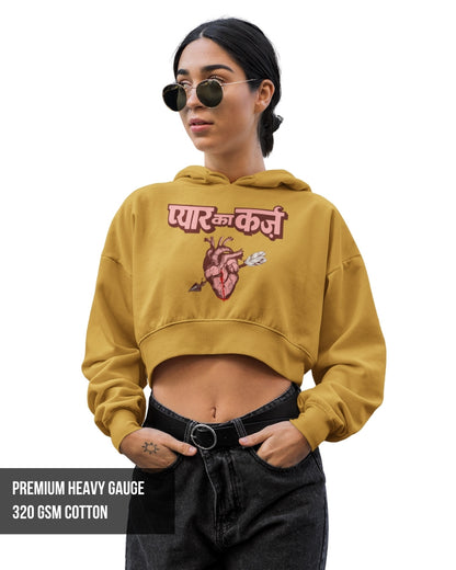 Pyar Ka Karz Crop Hoodie Mustard Yellow / XXL- Mustard Yellow / XXL- 799.00