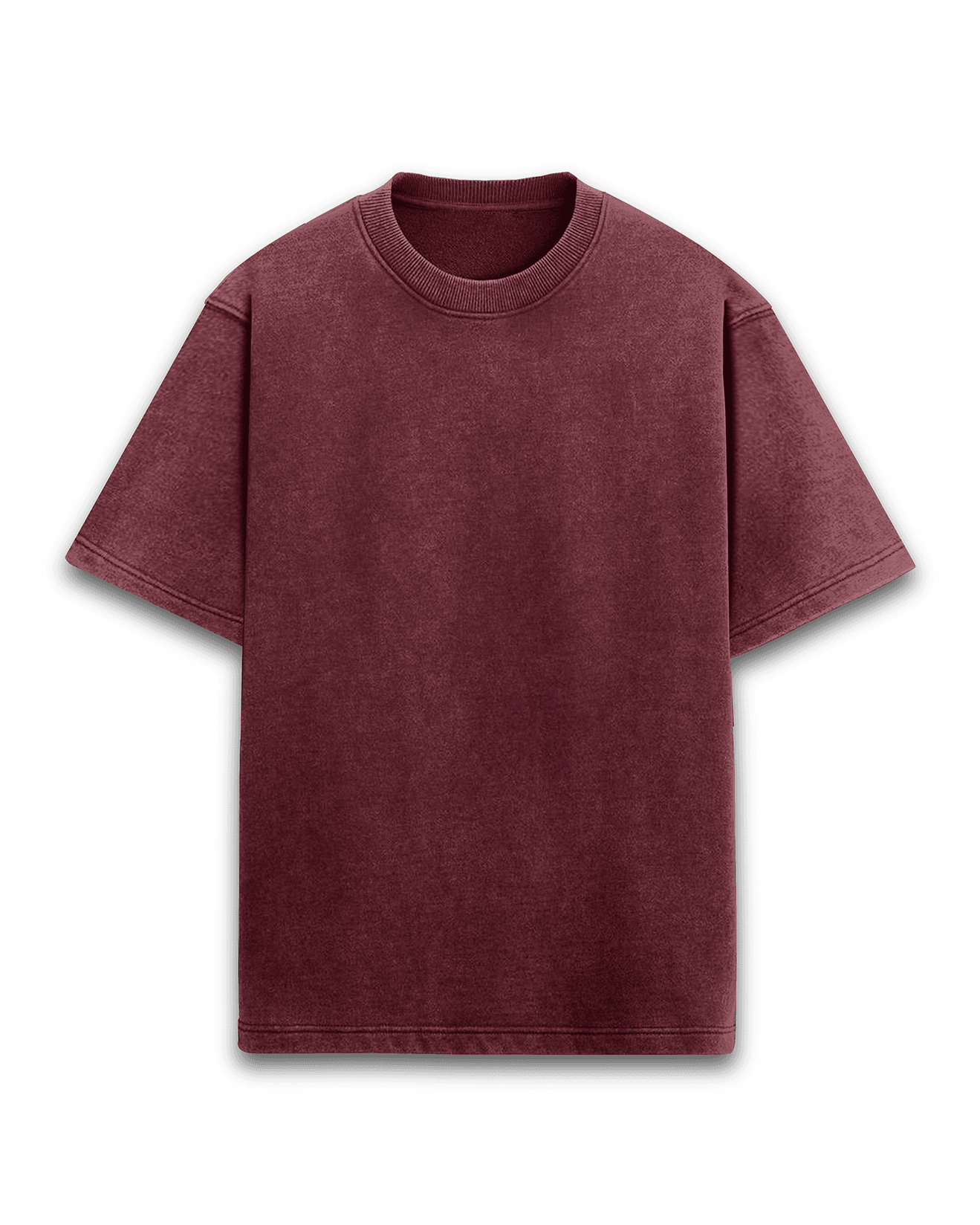 Acid Wash Unisex Oversized Tshirt - zenrobe- Maroon-XXL- 699.00