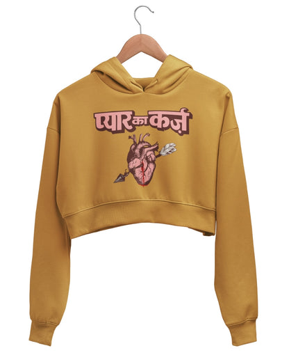 Pyar Ka Karz Crop Hoodie - -
