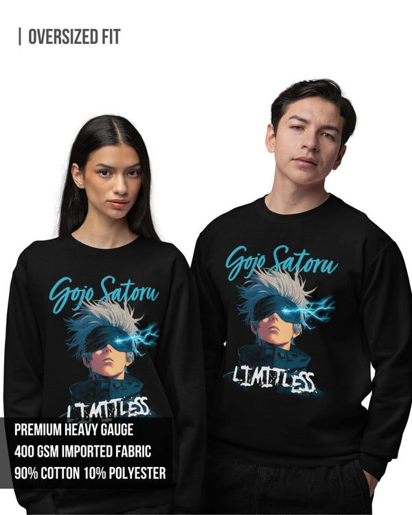Gojo Satoru | Jujutsu Kaisen Unisex Oversized Sweatshirt Black / 3XL- Black / 3XL- 1349.00