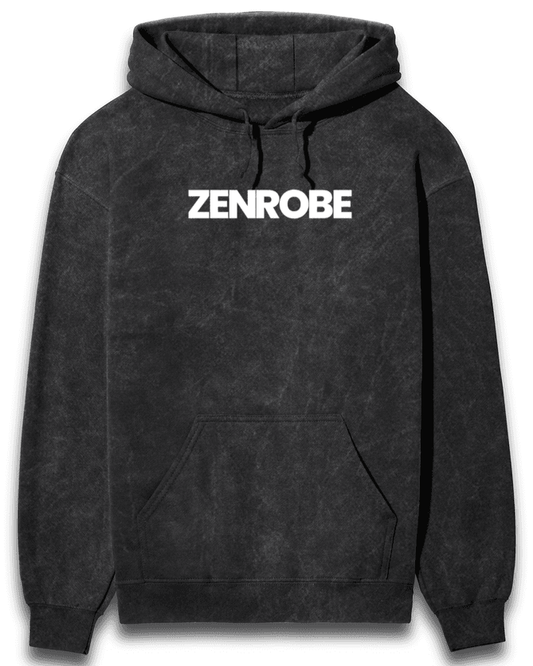 Z.R.O Retro Acid Wash Unisex Hoodie - zenrobe- Black-3XL- 1249.00