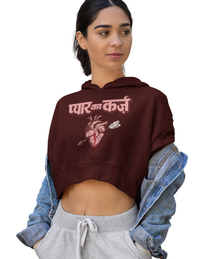 Pyar Ka Karz Crop Hoodie - -