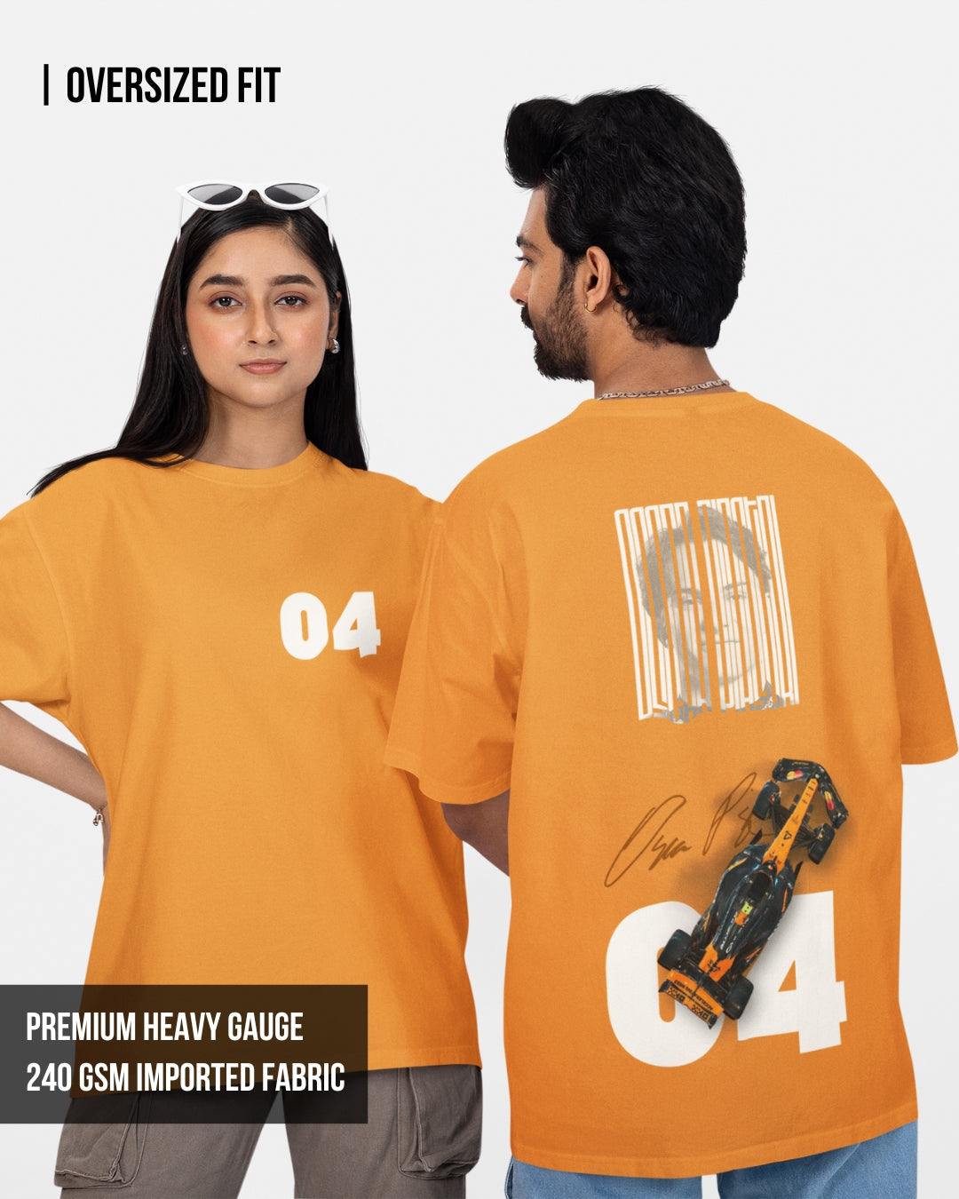 F1 04 Oscar Piastri | Unisex Oversized  T-Shirt Golden Yellow / XXL- Golden Yellow / XXL- 999.00