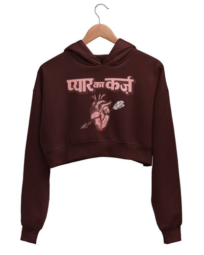 Pyar Ka Karz Crop Hoodie - -
