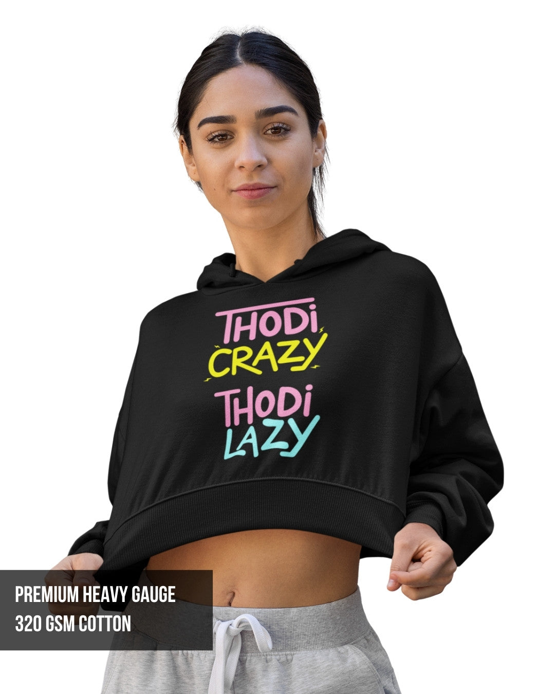 Lazy Crop Hoodie Black / XXL- Black / XXL- 799.00