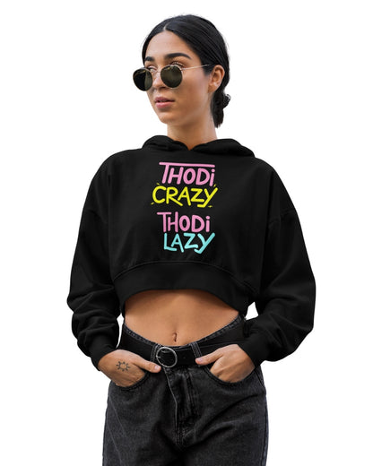 Lazy Crop Hoodie - -