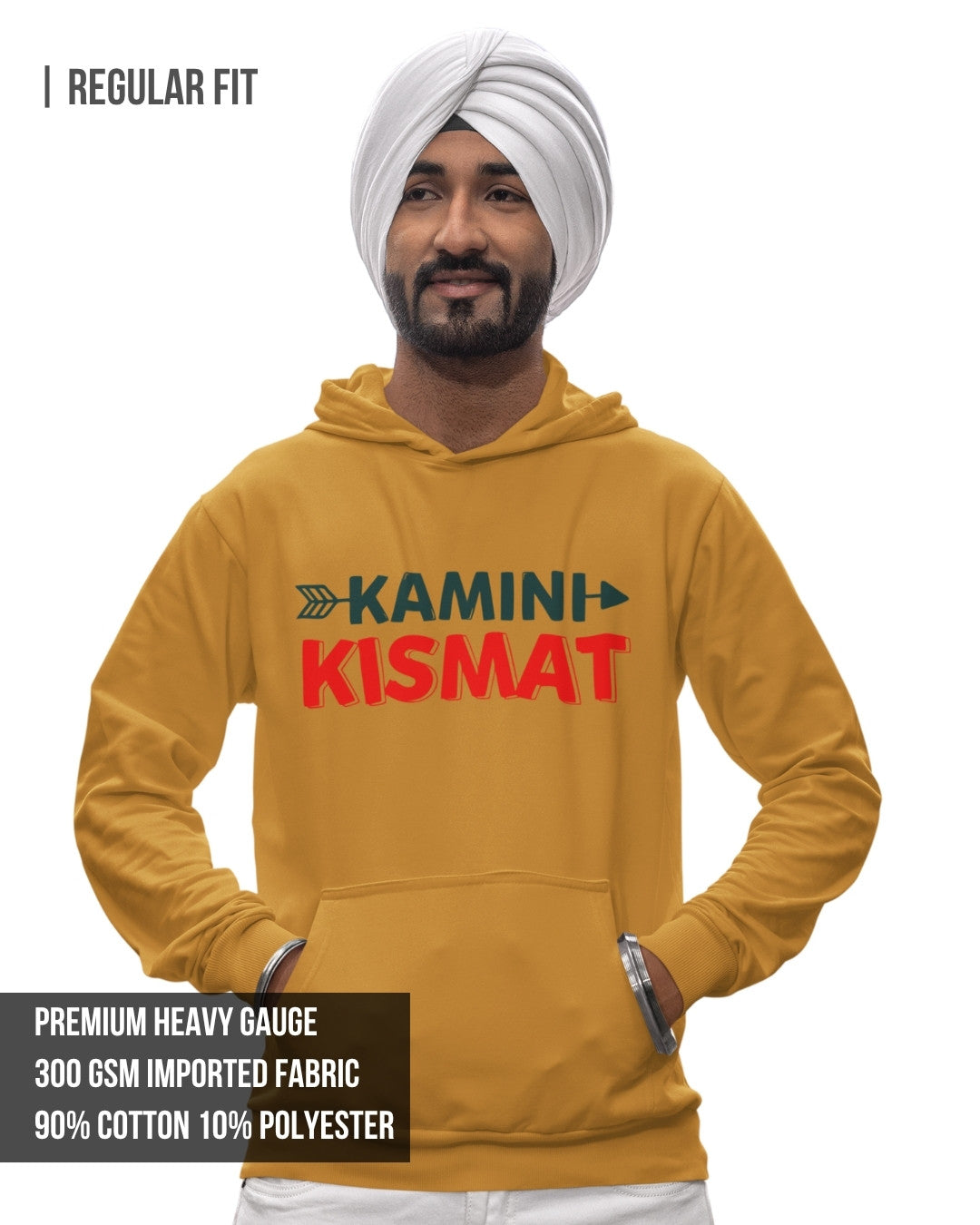Kamini Kismat Men's hoodie Mustard Yellow / 3XL- Mustard Yellow / 3XL- 1029.00