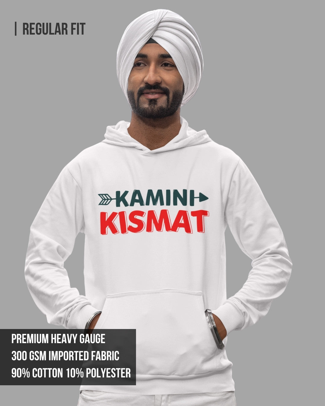 Kamini Kismat Men's hoodie White / 3XL- White / 3XL- 1029.00