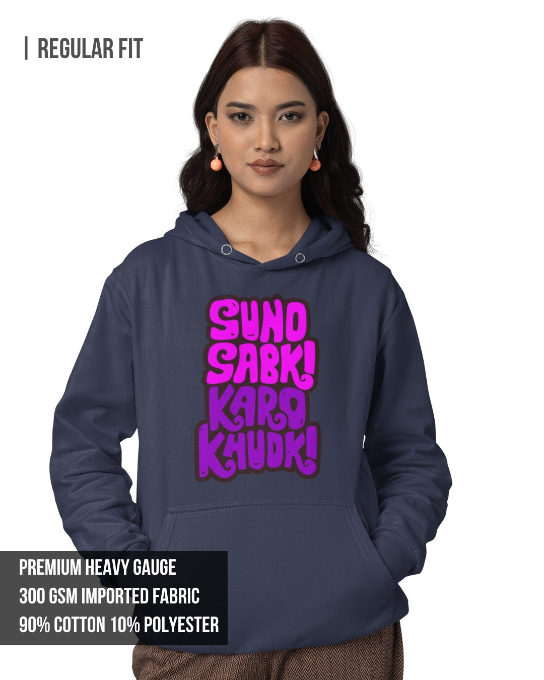 Karo Khudi Women's Hoodie Navy Blue / 3XL- Navy Blue / 3XL- 1029.00