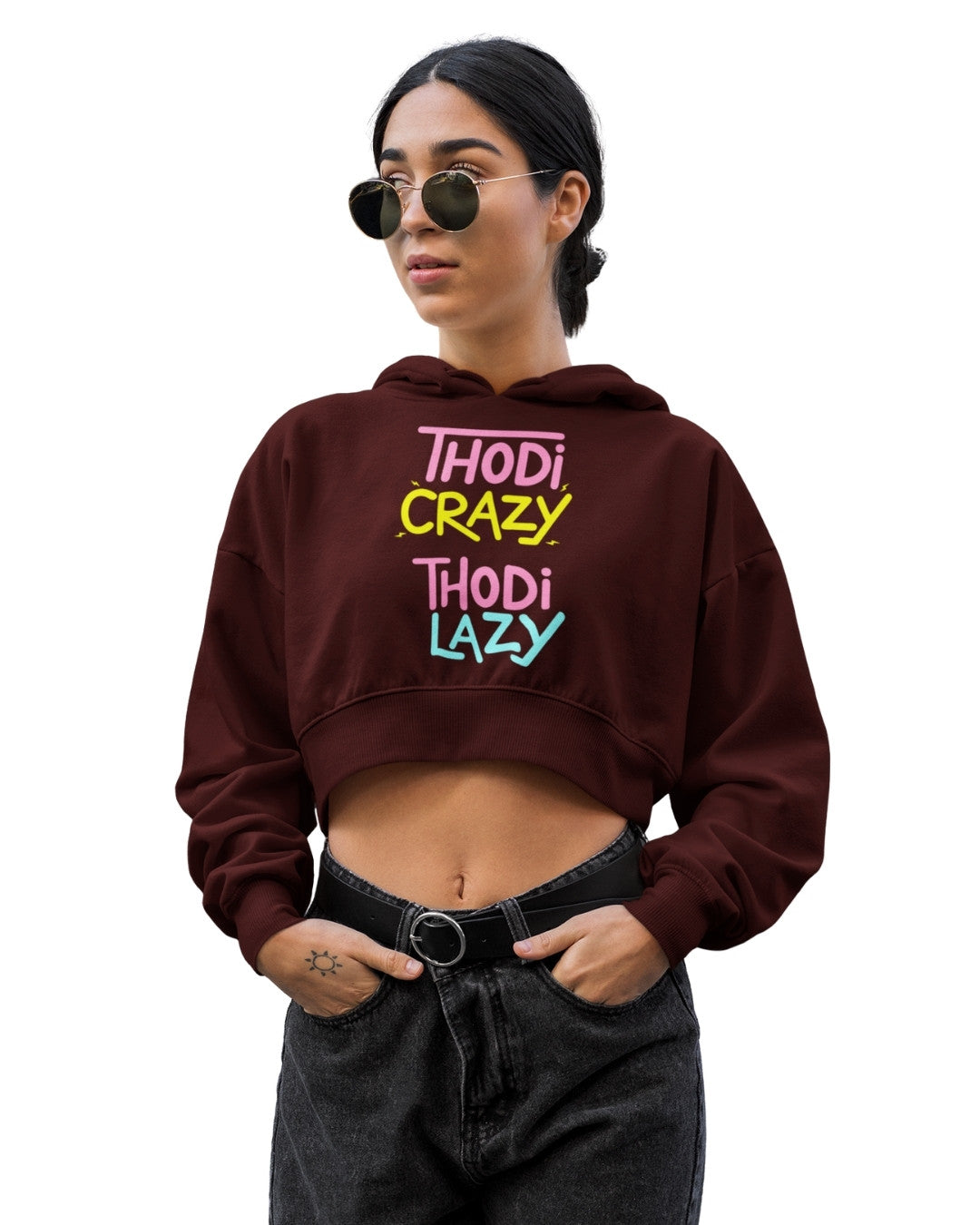 Lazy Crop Hoodie - -