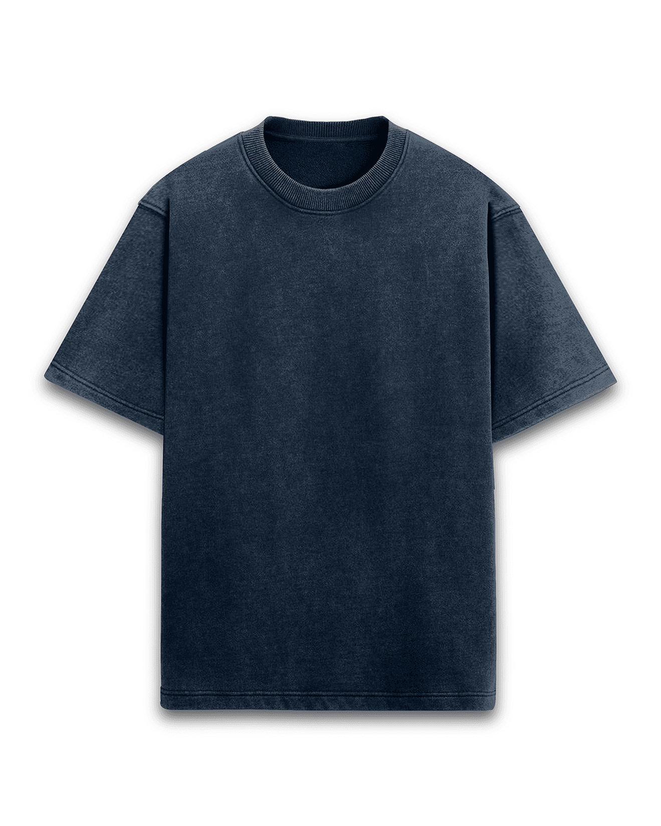 Acid Wash Unisex Oversized Tshirt - zenrobe- Navy-Blue-XXL- 699.00