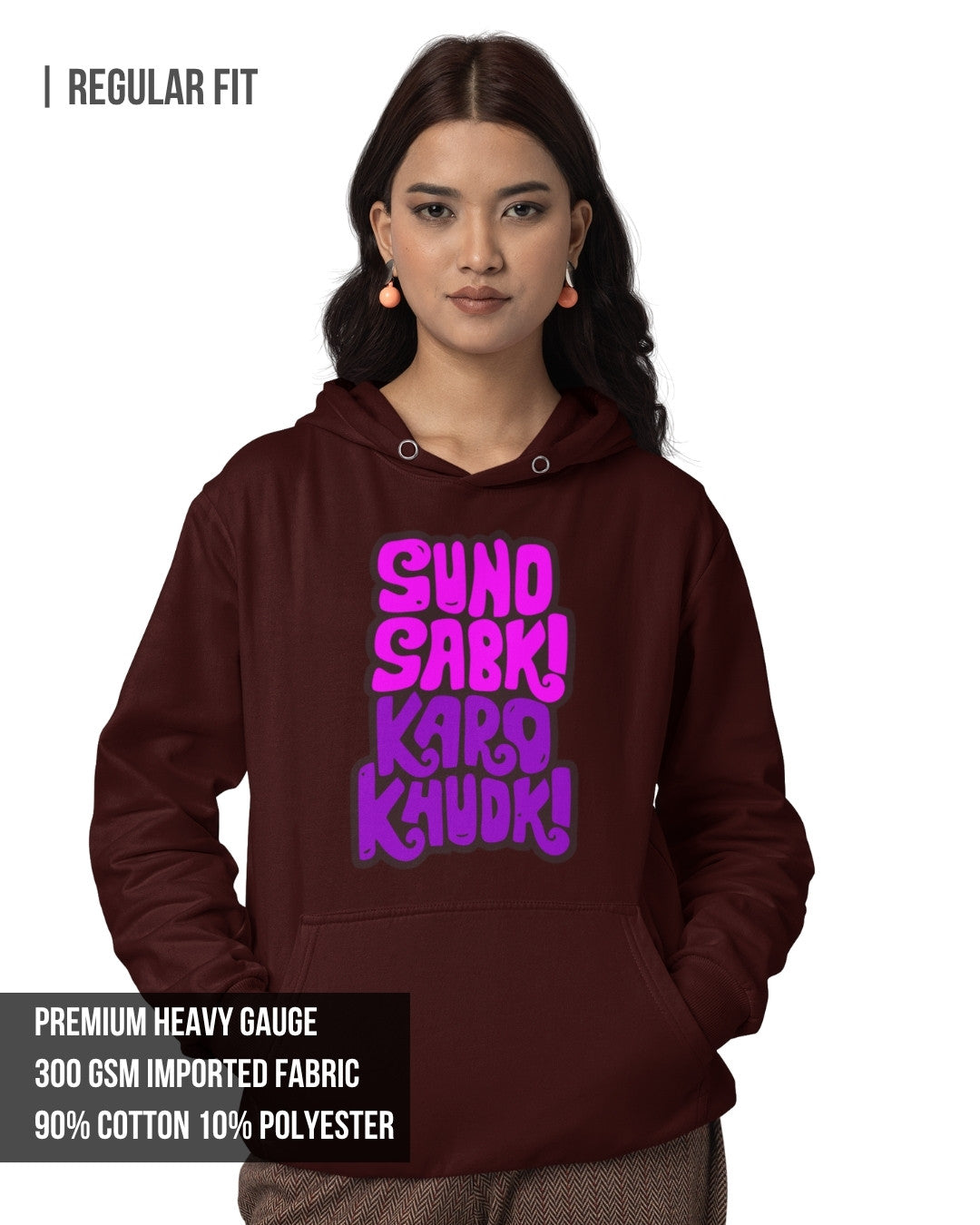 Karo Khudi Women's Hoodie Maroon / 3XL- Maroon / 3XL- 1029.00