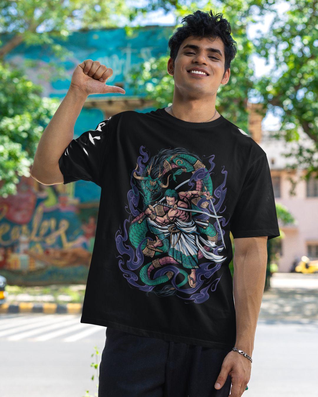 Three Swords Of Zoro Unisex Oversized T-Shirt - -
