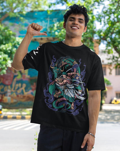 Three Swords Of Zoro Unisex Oversized T-Shirt - -