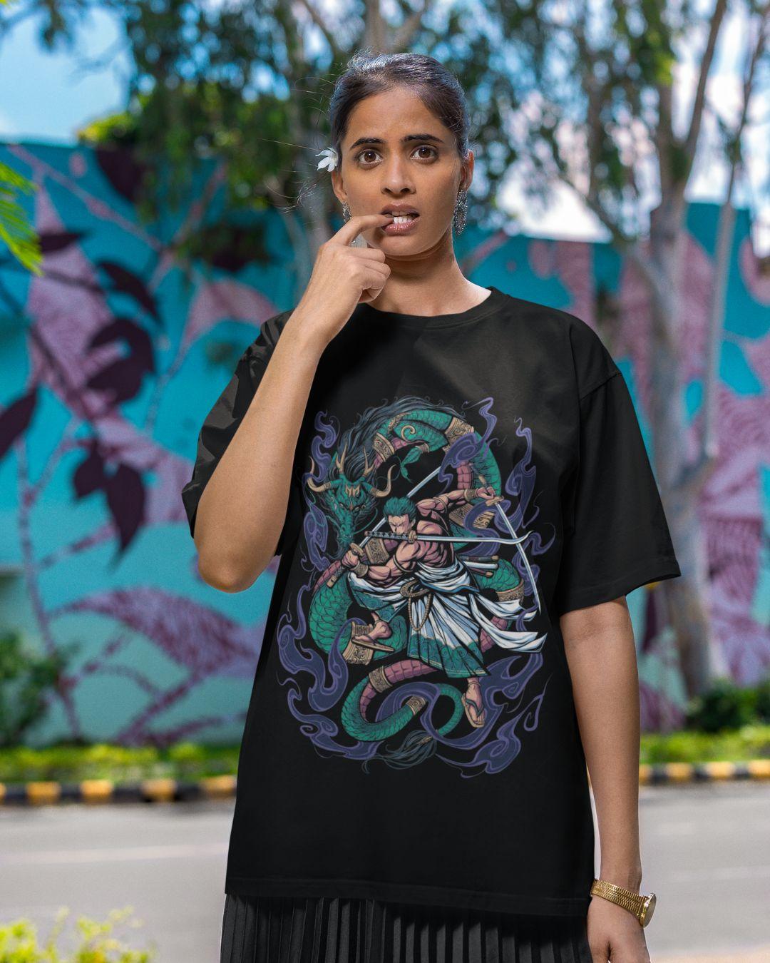 Three Swords Of Zoro Unisex Oversized T-Shirt - -
