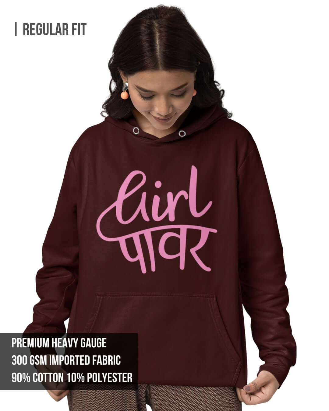 Girl Power Women's Hoodie Maroon / 3XL- Maroon / 3XL- 1029.00