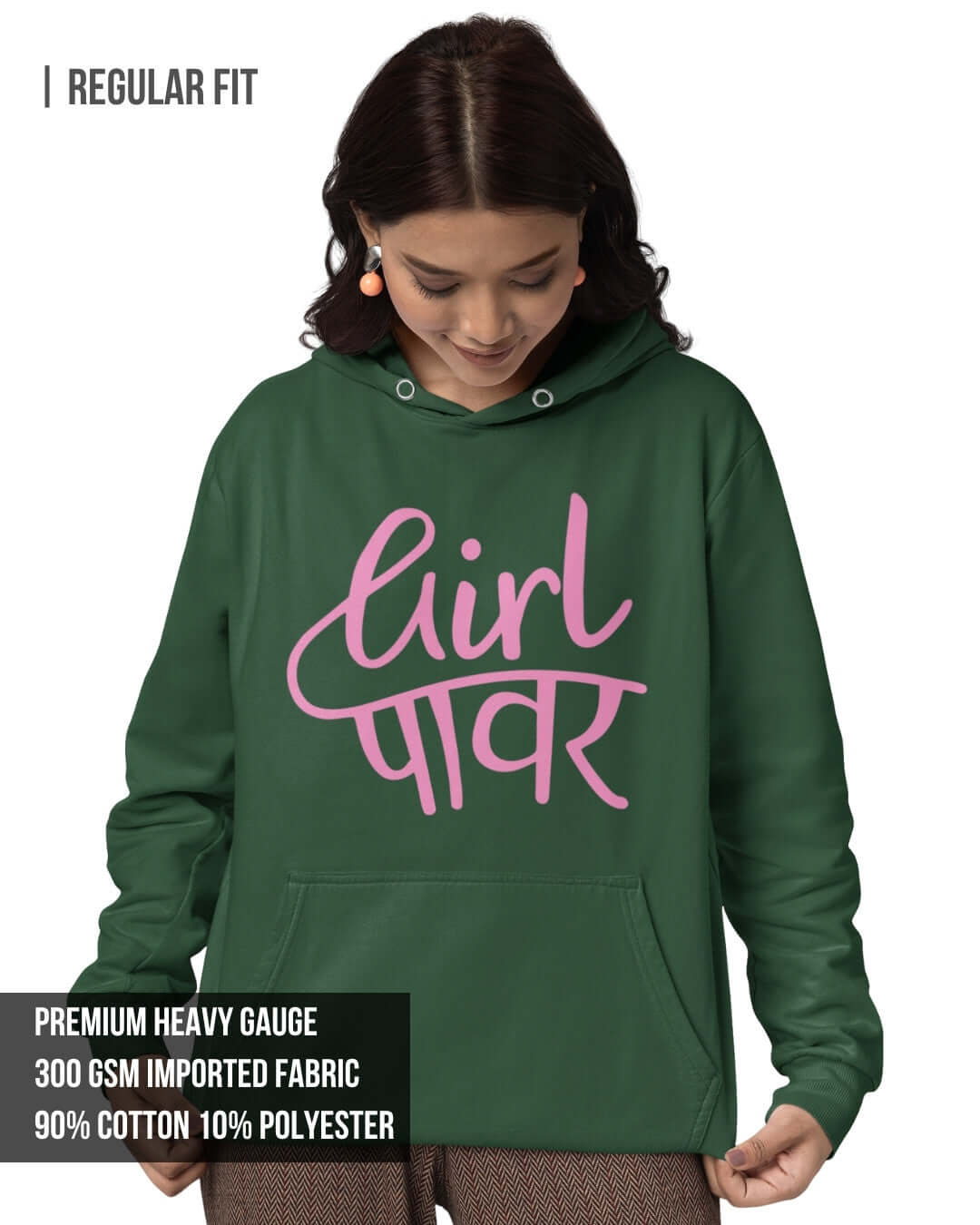 Girl Power Women's Hoodie Bottle Green / 3XL- Bottle Green / 3XL- 1029.00