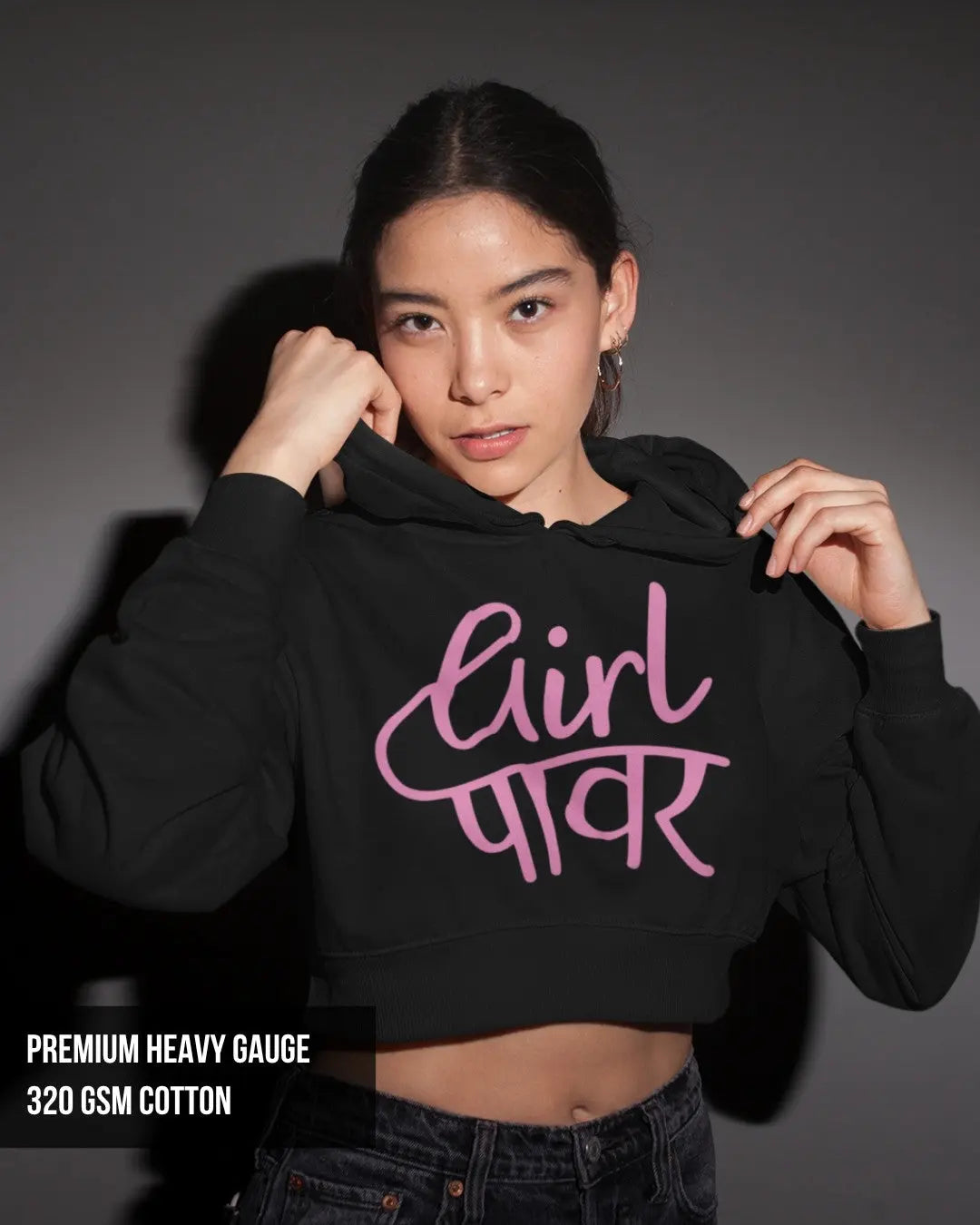 Girl Power Crop Hoodie Black / XXL- Black / XXL- 799.00