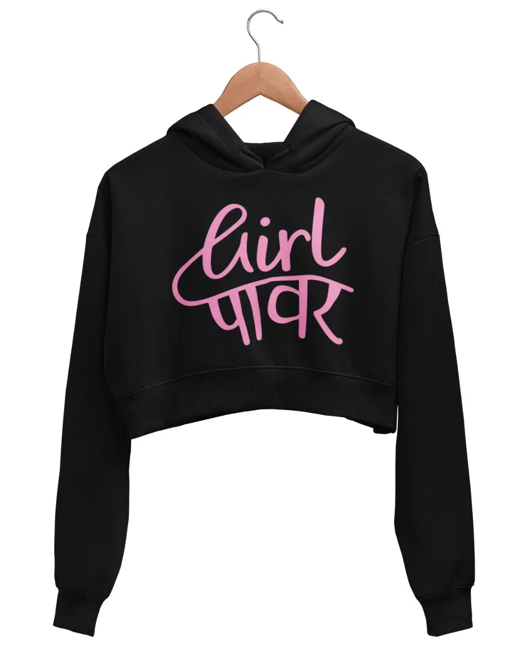 Girl Power Crop Hoodie - -