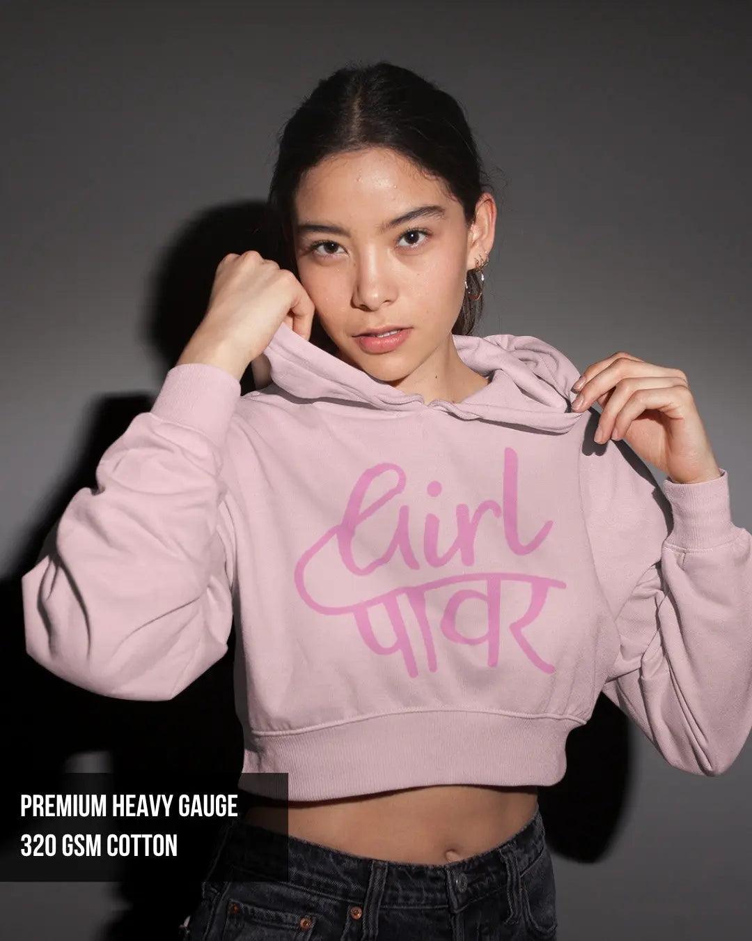 Girl Power Crop Hoodie Light Baby Pink / XXL- Light Baby Pink / XXL- 799.00