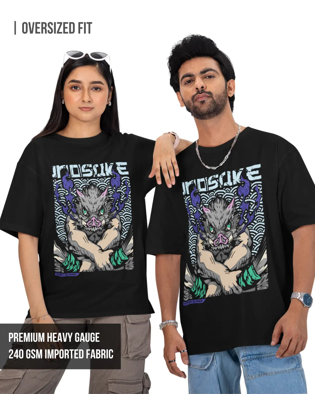 Inosuke Hashibira | Demon Slayer Unisex Oversized T-Shirt Black / XXL- Black / XXL- 799.00