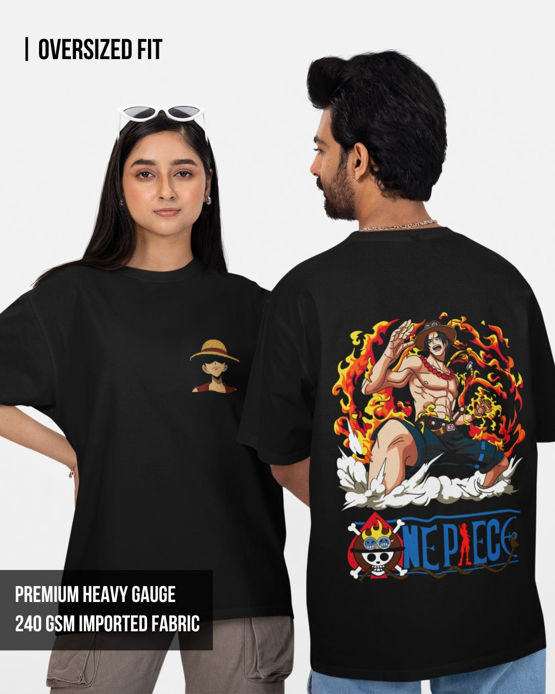 Luffy | One Piece Unisex Oversized T-Shirt Black / XXL- Black / XXL- 999.00