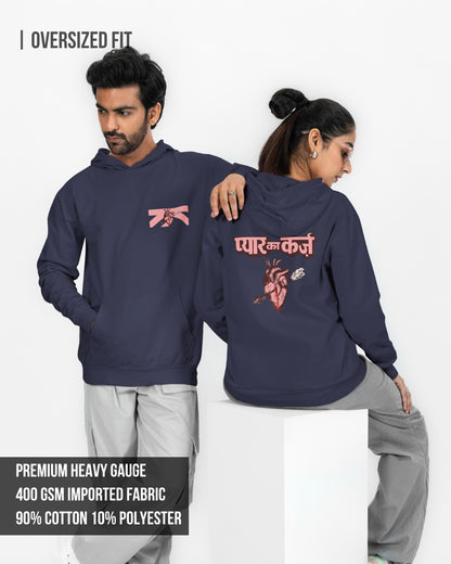 Pyar Ka Karz Unisex Oversized Hoodie Navy Blue / 3XL- Navy Blue / 3XL- 1489.00