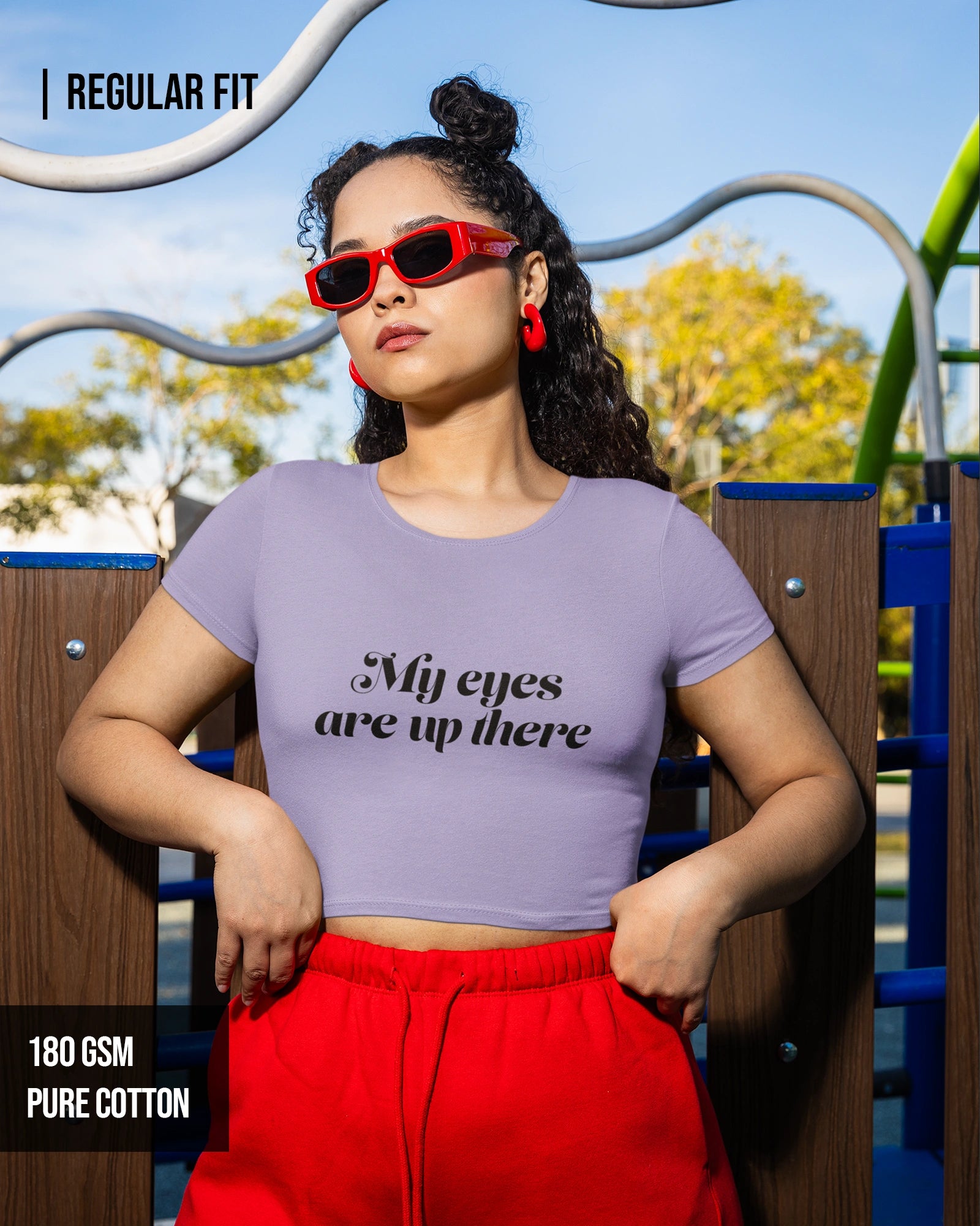 My Eyes Women's Crop Top Lavender / XXL- Lavender / XXL- 699.00