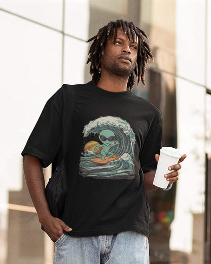 Alien Men's Oversized Tshirt - zenrobe- Black-XXL- 799.00