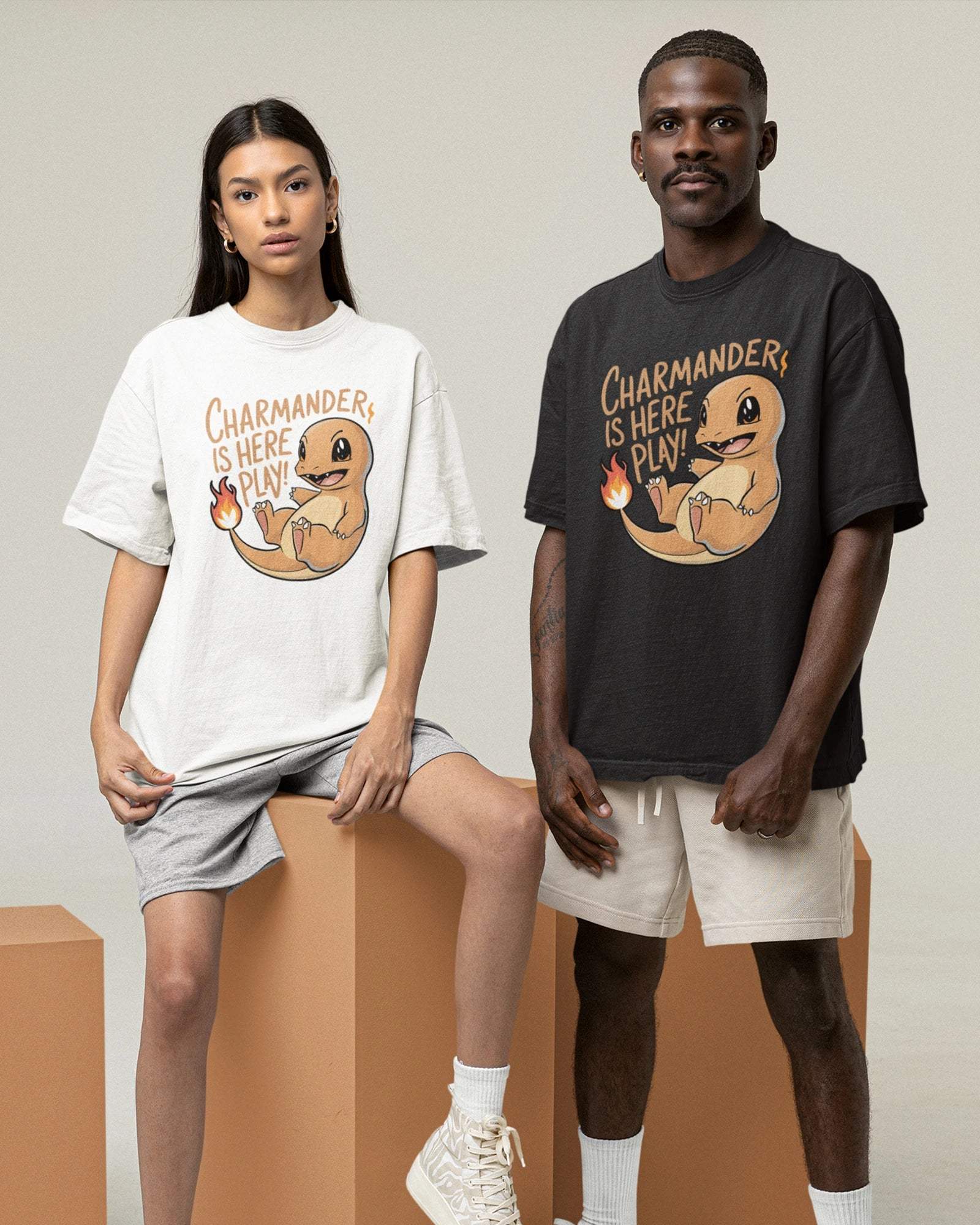 Charmander Pokémon Oversized Unisex Tshirt - zenrobe -   -  