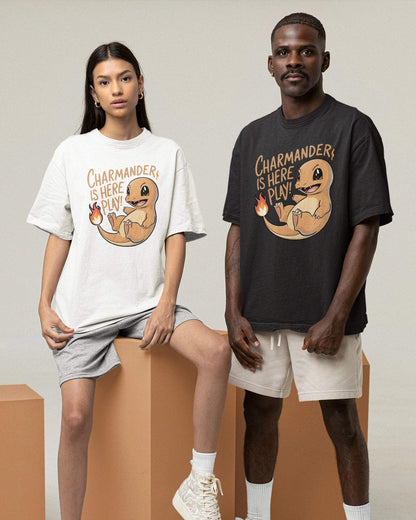 Charmander Pokémon Oversized Unisex Tshirt - zenrobe -   -  