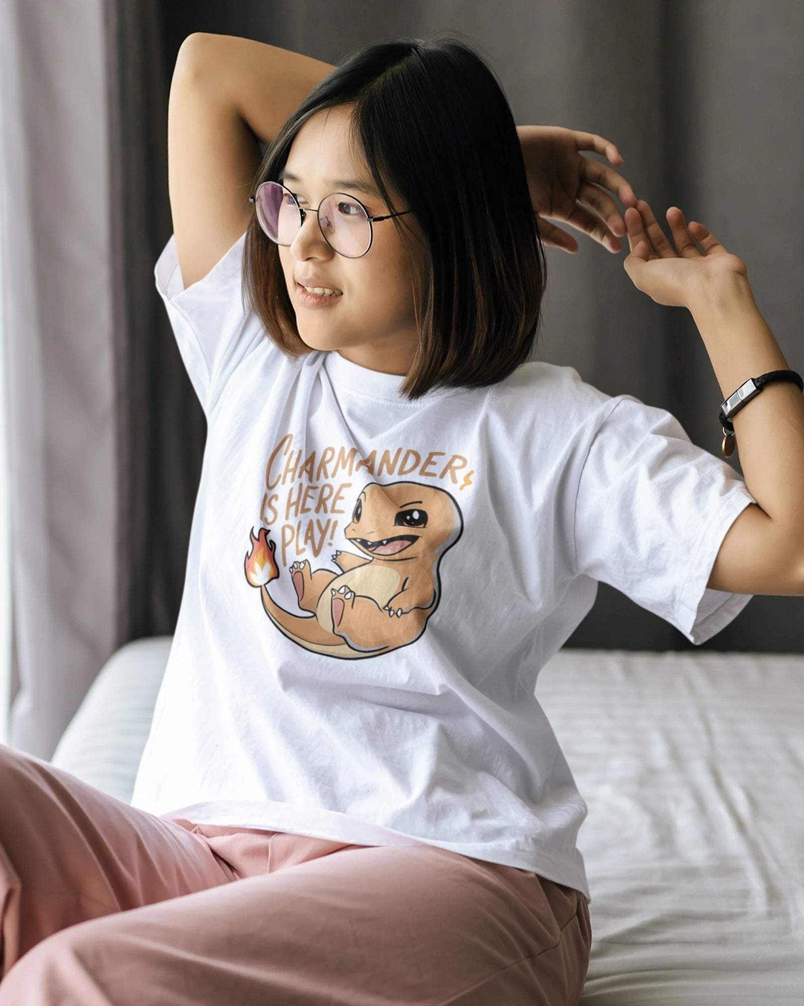 Charmander Pokémon Oversized Unisex Tshirt - zenrobe -   -  