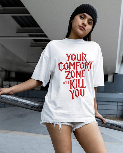 Comfort Zone Unisex Oversized Tshirt - zenrobe- White-XXL- 799.00