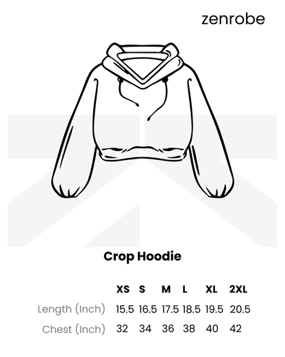 Size Chart for Crop Hoodie