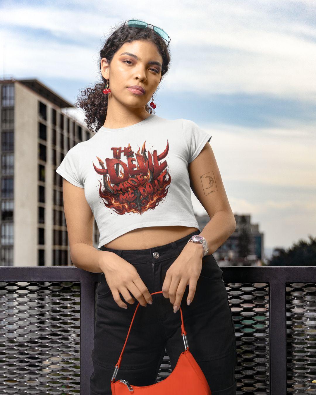 Devil Made Me Do It Crop Top - -