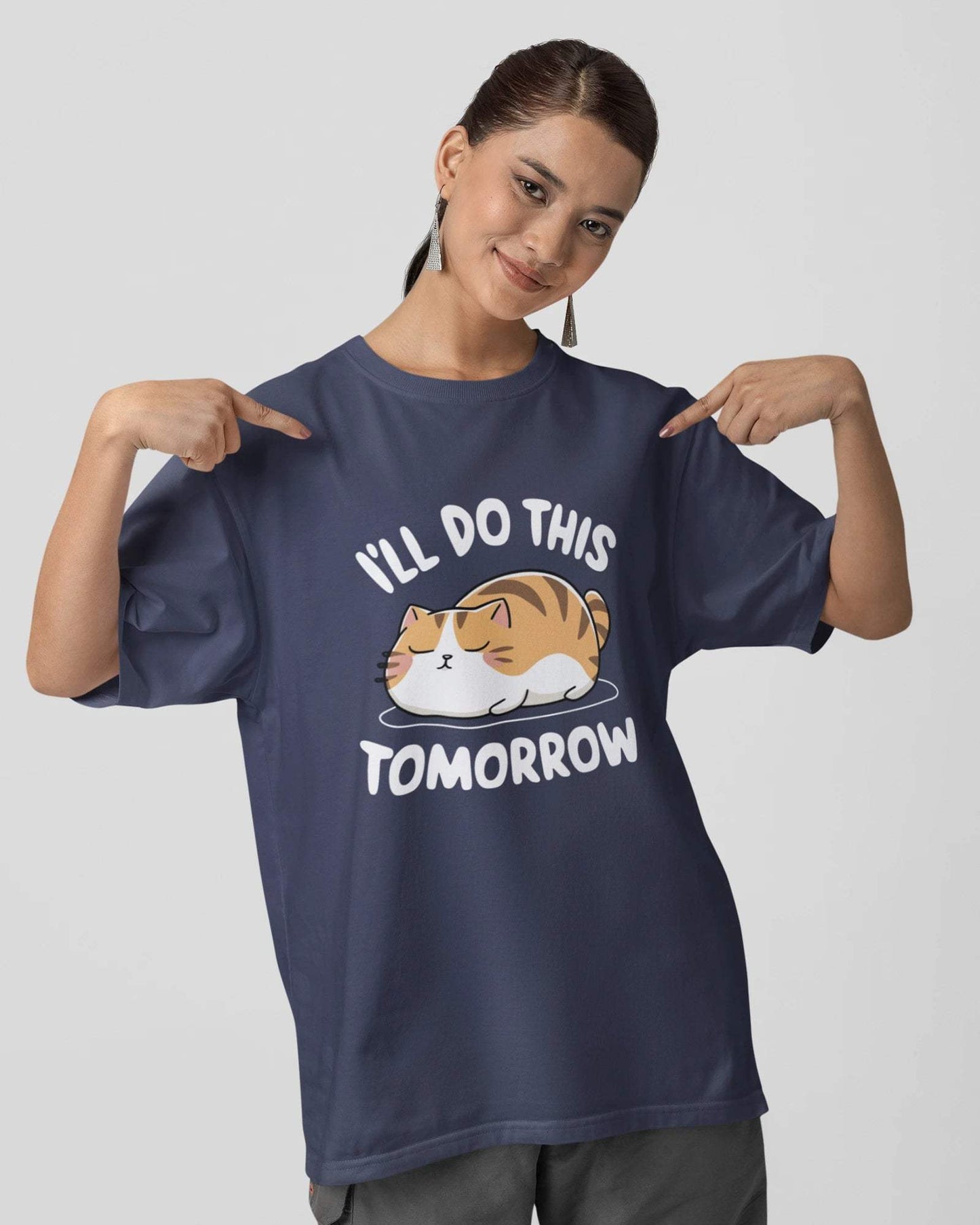 Tomorrow Unisex Oversized Tshirt - zenrobe- Navy-Blue-XXL- 799.00