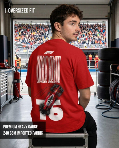 F1 Charles Leclerc 12 Unisex Oversized T-Shirt - -