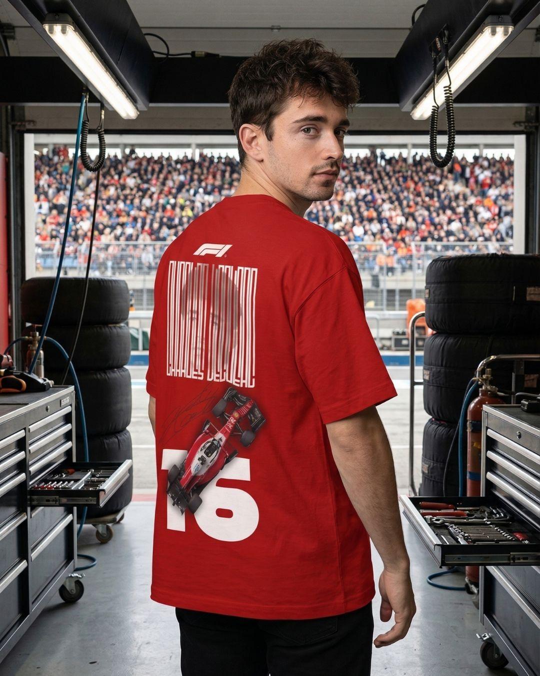 F1 Charles Leclerc 12 Unisex Oversized T-Shirt - -
